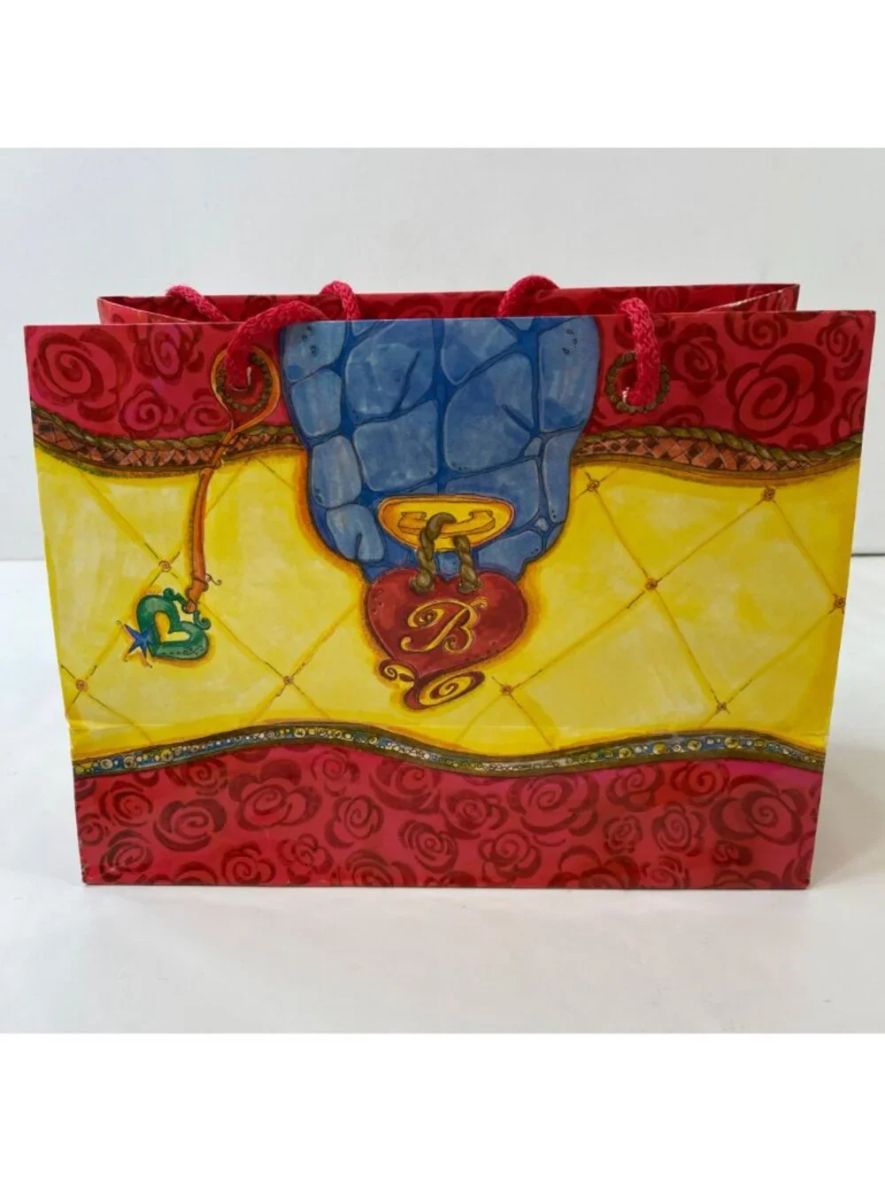 Brighton Colorful Set 2 Gift Bags Heart Glasses Design Red Yellow Blue